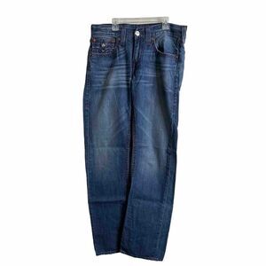 True Religion Women’s Jeans Size 32x33 Straight Blue Denim Mid Rise